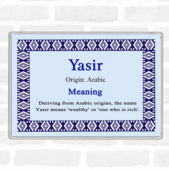 Yasir Name Meaning Jumbo Fridge Magnet Blue
