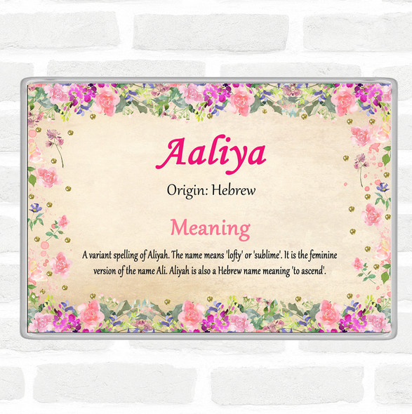 Aaliya Name Meaning Jumbo Fridge Magnet Floral