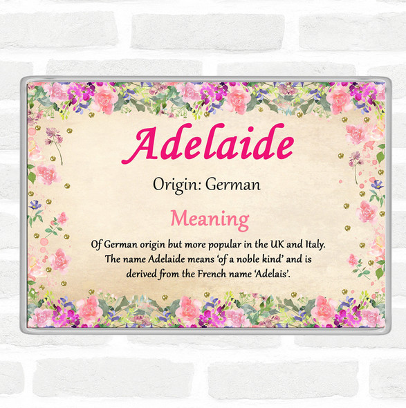 Adelaide Name Meaning Jumbo Fridge Magnet Floral