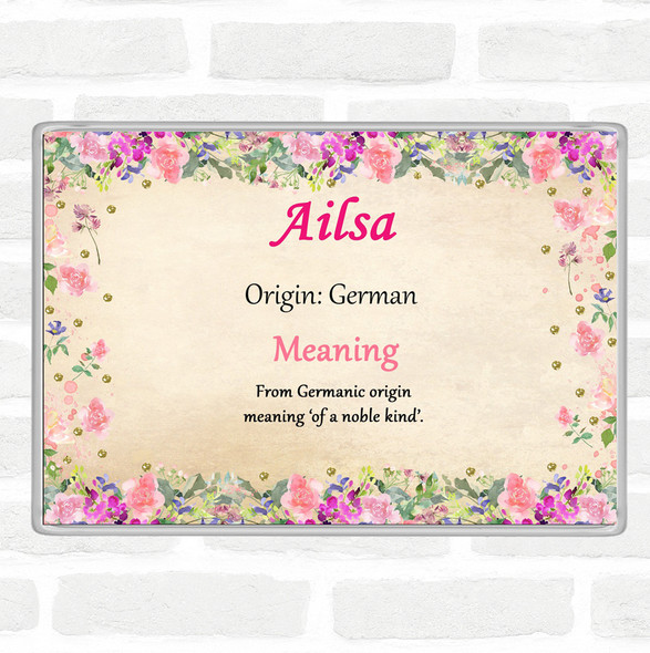 Ailsa Name Meaning Jumbo Fridge Magnet Floral