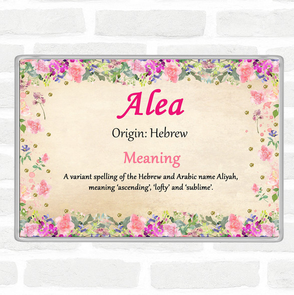 Alea Name Meaning Jumbo Fridge Magnet Floral