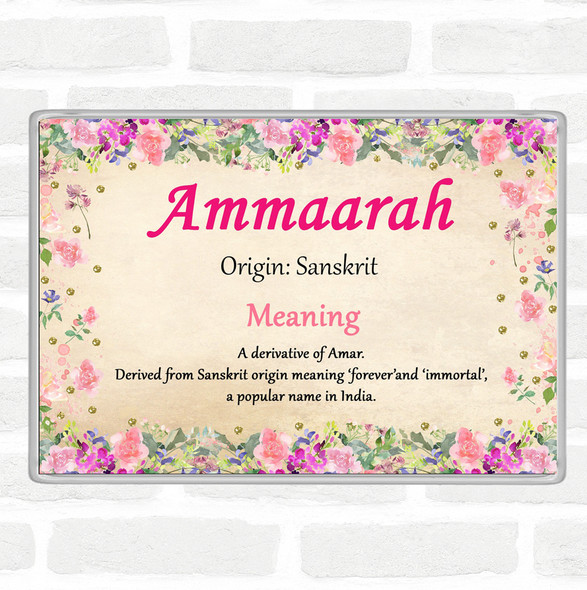 Ammaarah Name Meaning Jumbo Fridge Magnet Floral