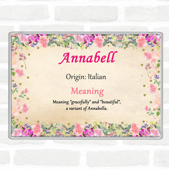 Annabell Name Meaning Jumbo Fridge Magnet Floral