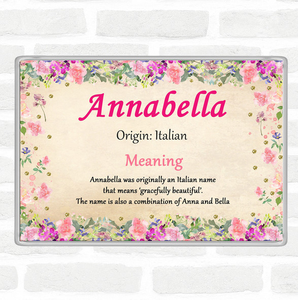 Annabella Name Meaning Jumbo Fridge Magnet Floral