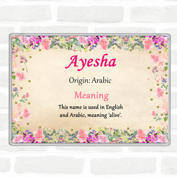 Ayesha Name Meaning Jumbo Fridge Magnet Floral