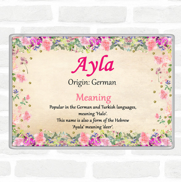 Ayla Name Meaning Jumbo Fridge Magnet Floral