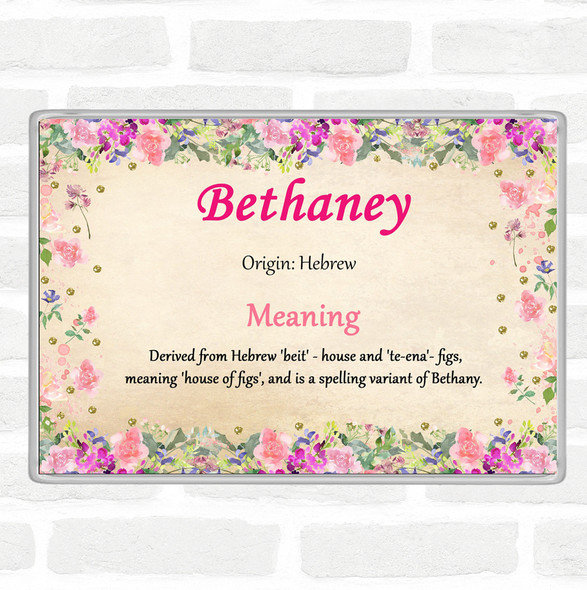 Bethaney Name Meaning Jumbo Fridge Magnet Floral