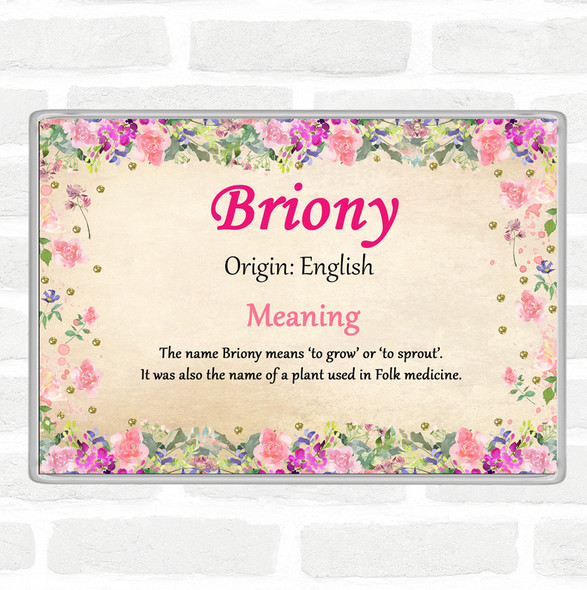 Briony Name Meaning Jumbo Fridge Magnet Floral