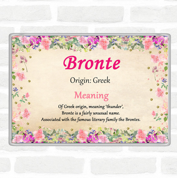 Bronte Name Meaning Jumbo Fridge Magnet Floral