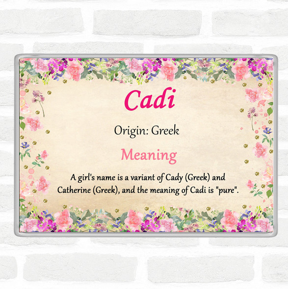 Cadi Name Meaning Jumbo Fridge Magnet Floral