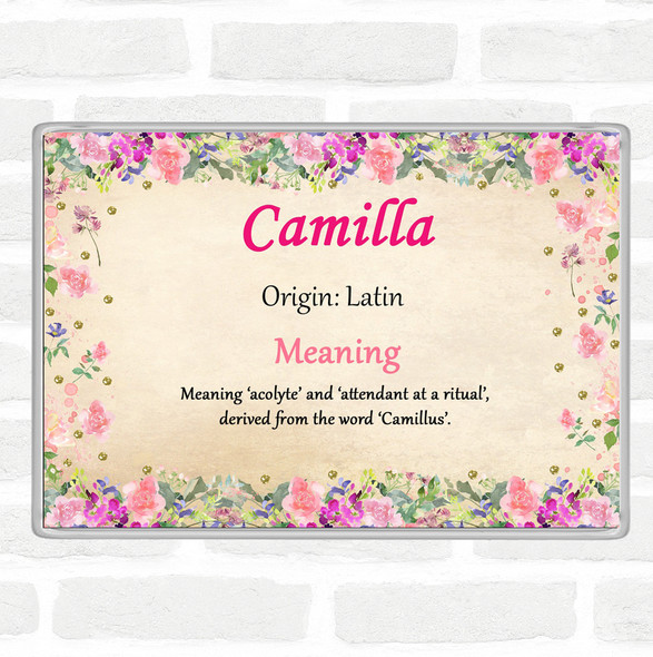 Camilla Name Meaning Jumbo Fridge Magnet Floral