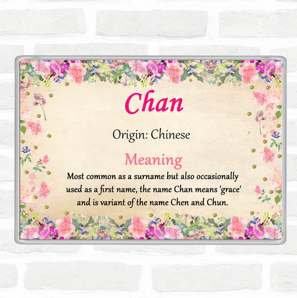 Chan Name Meaning Jumbo Fridge Magnet Floral