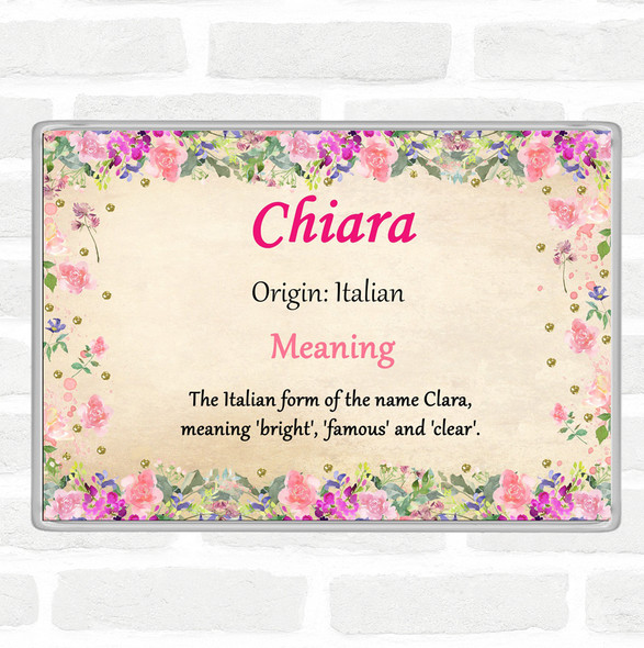 Chiara Name Meaning Jumbo Fridge Magnet Floral