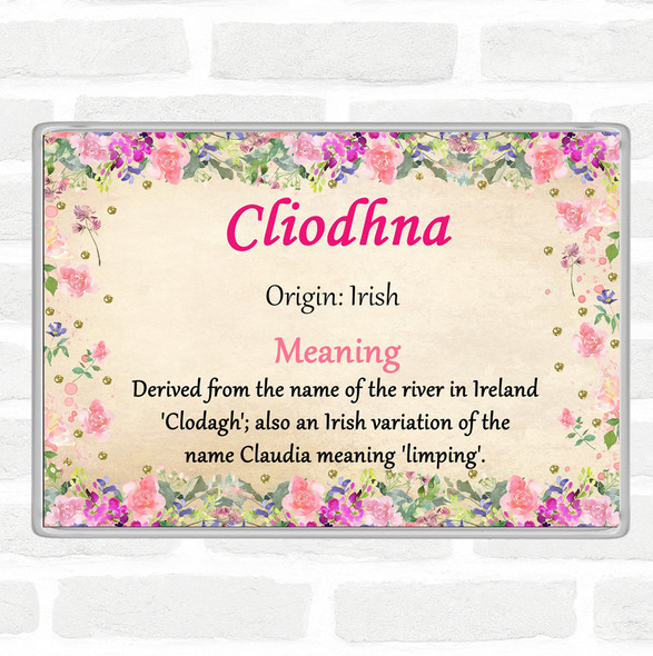 Cliodhna Name Meaning Jumbo Fridge Magnet Floral