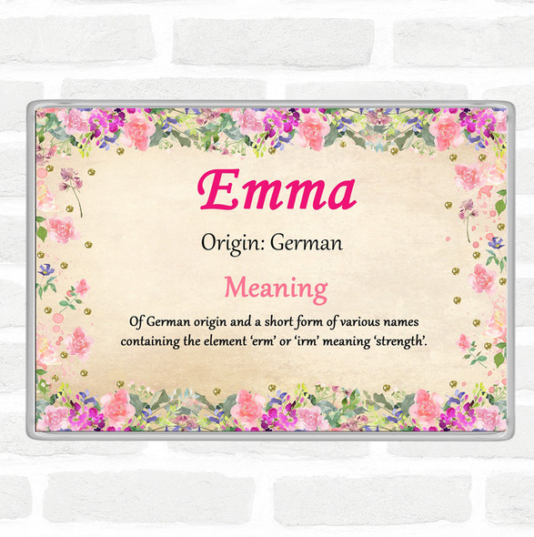 Emma Name Meaning Jumbo Fridge Magnet Floral