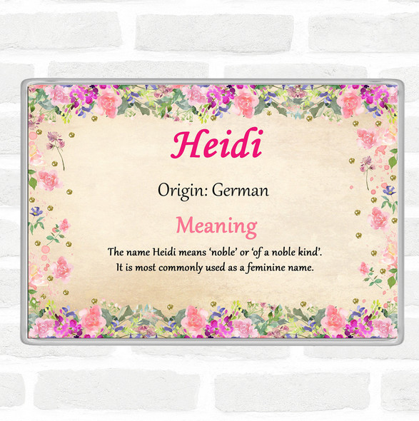 Heidi Name Meaning Jumbo Fridge Magnet Floral