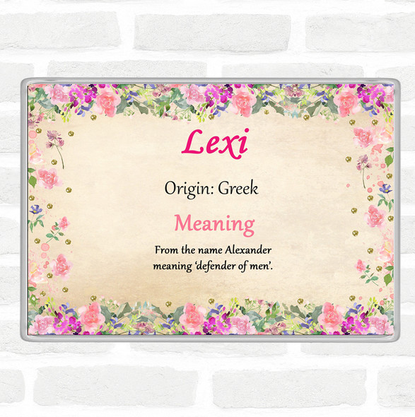 Lexi Name Meaning Jumbo Fridge Magnet Floral