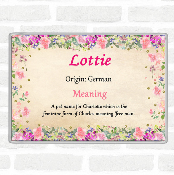 Lottie Name Meaning Jumbo Fridge Magnet Floral