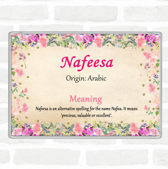 Nafeesa Name Meaning Jumbo Fridge Magnet Floral