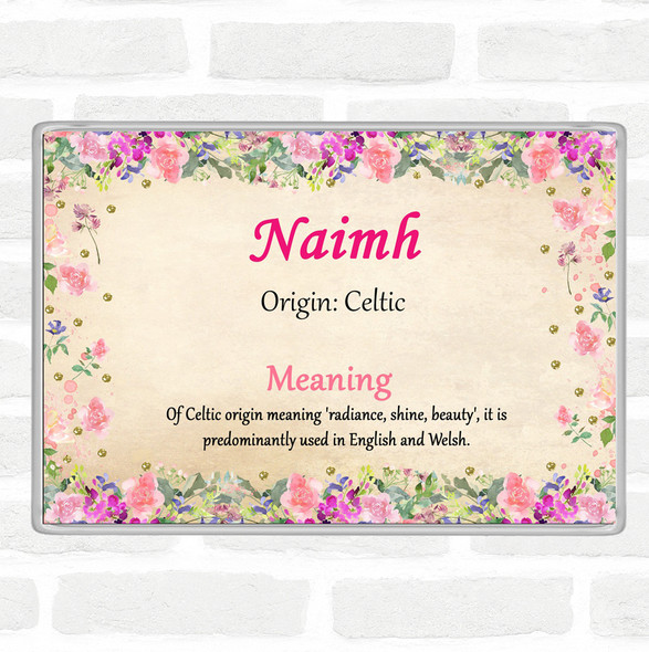 Naimh Name Meaning Jumbo Fridge Magnet Floral
