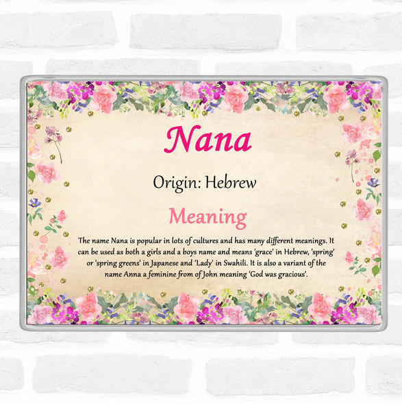 nana Name Meaning Jumbo Fridge Magnet Floral