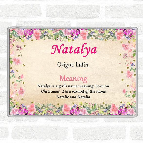 Natalya Name Meaning Jumbo Fridge Magnet Floral