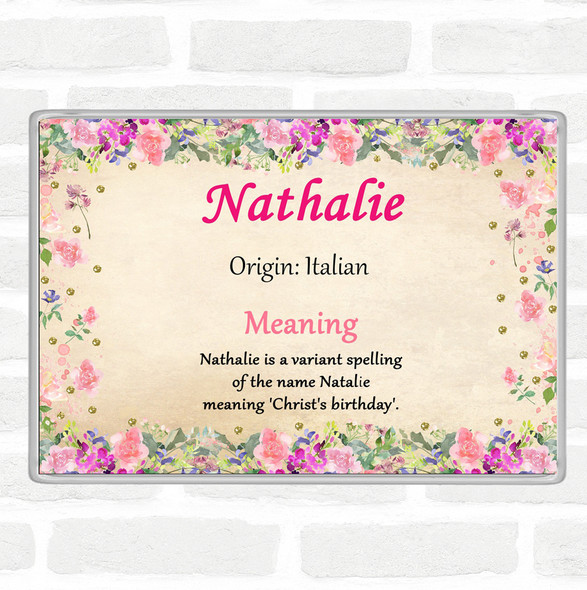 Nathalie Name Meaning Jumbo Fridge Magnet Floral
