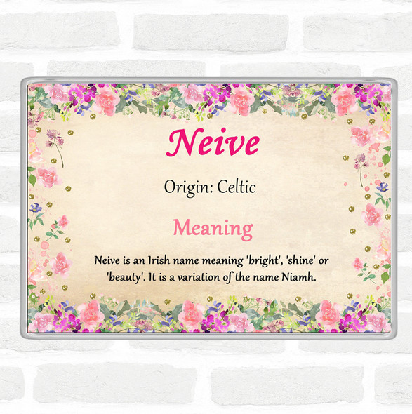 Neive Name Meaning Jumbo Fridge Magnet Floral