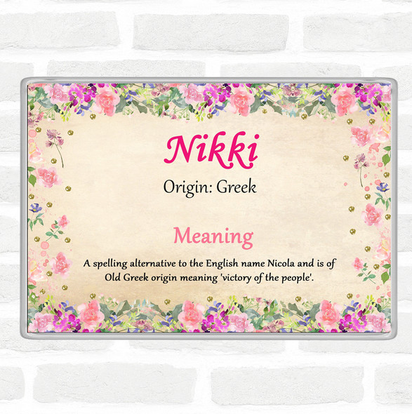 Nikki Name Meaning Jumbo Fridge Magnet Floral