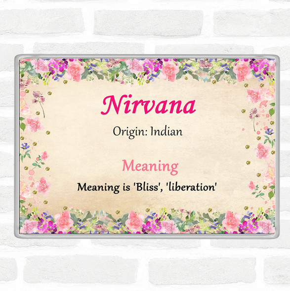 Nirvana Name Meaning Jumbo Fridge Magnet Floral