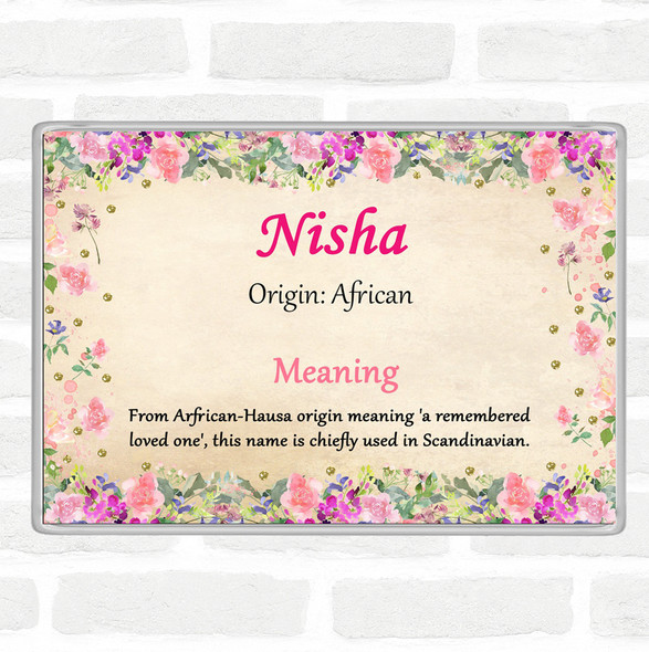 Nisha Name Meaning Jumbo Fridge Magnet Floral