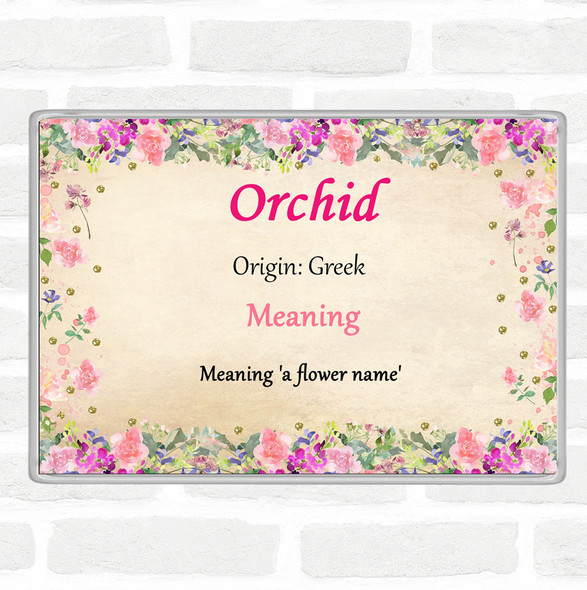 Orchid Name Meaning Jumbo Fridge Magnet Floral