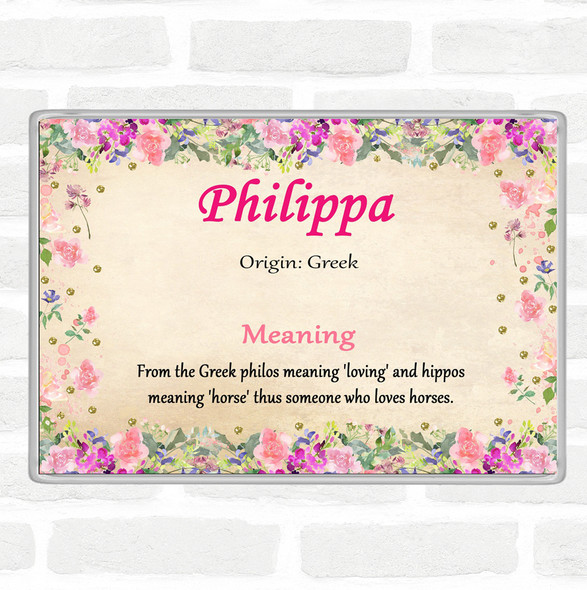 Philippa Name Meaning Jumbo Fridge Magnet Floral