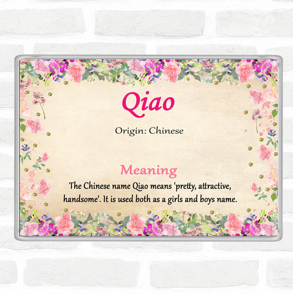 Qiao Name Meaning Jumbo Fridge Magnet Floral