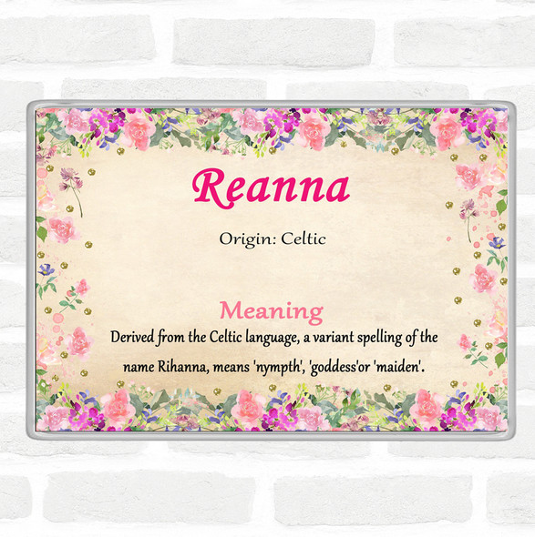 Reanna Name Meaning Jumbo Fridge Magnet Floral