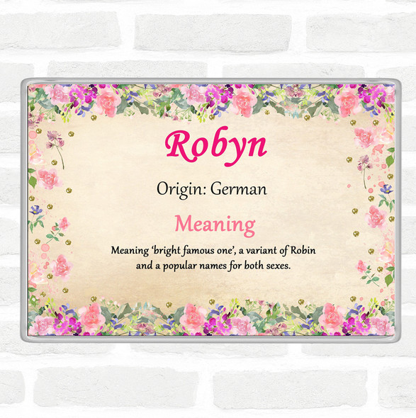 Robyn Name Meaning Jumbo Fridge Magnet Floral