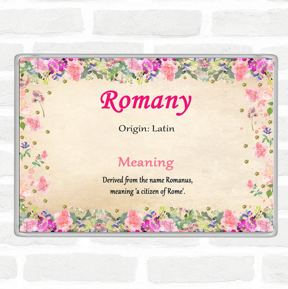 Romany Name Meaning Jumbo Fridge Magnet Floral