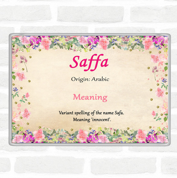 Saffa Name Meaning Jumbo Fridge Magnet Floral