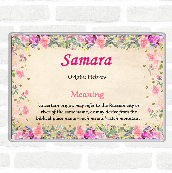Samara Name Meaning Jumbo Fridge Magnet Floral