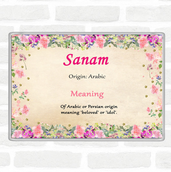 Sanam Name Meaning Jumbo Fridge Magnet Floral