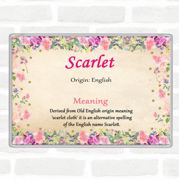 Scarlet Name Meaning Jumbo Fridge Magnet Floral