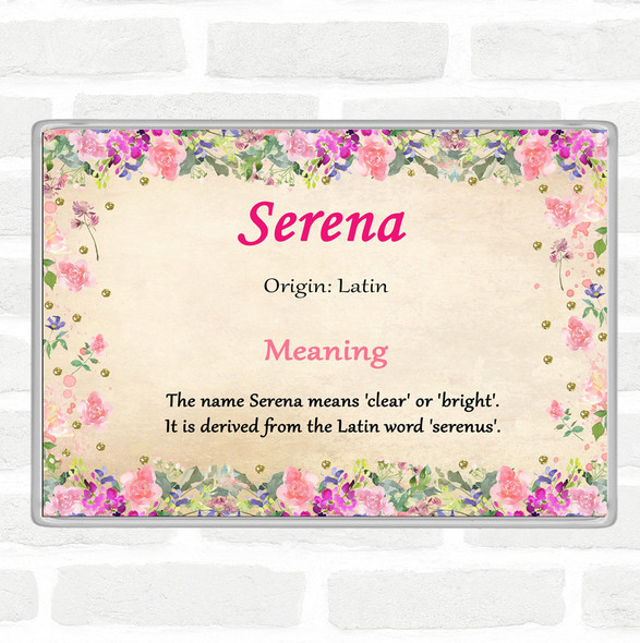 Serena Name Meaning Jumbo Fridge Magnet Floral