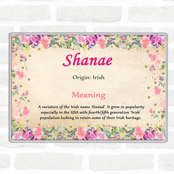 Shanae Name Meaning Jumbo Fridge Magnet Floral