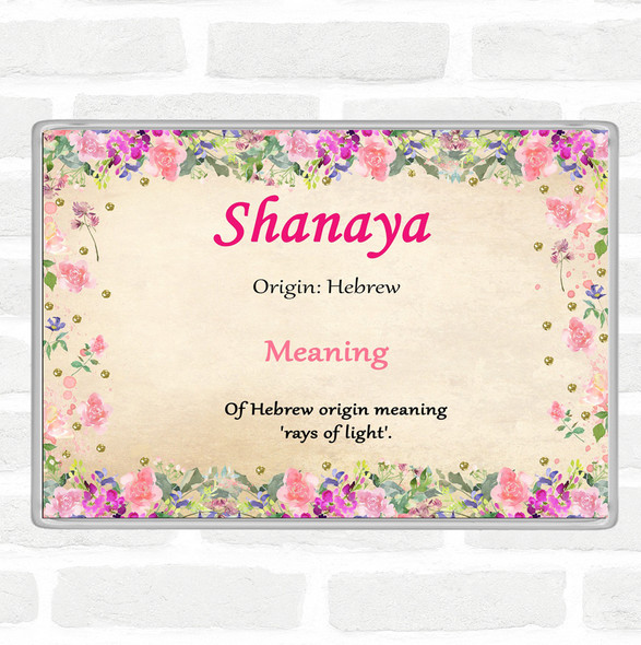 Shanaya Name Meaning Jumbo Fridge Magnet Floral