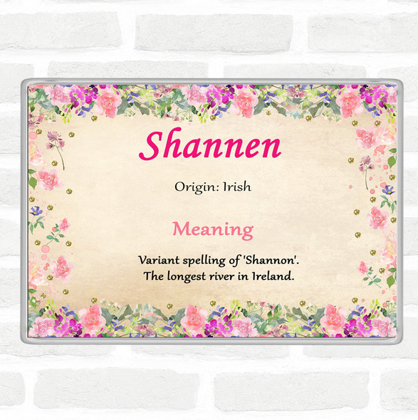 Shannen Name Meaning Jumbo Fridge Magnet Floral