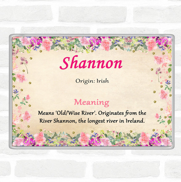 Shannon Name Meaning Jumbo Fridge Magnet Floral
