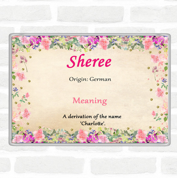 Sheree Name Meaning Jumbo Fridge Magnet Floral