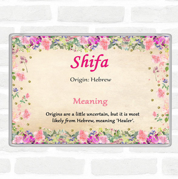 Shifa Name Meaning Jumbo Fridge Magnet Floral