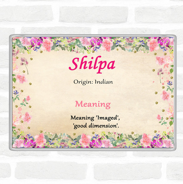 Shilpa Name Meaning Jumbo Fridge Magnet Floral