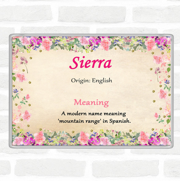 Sierra Name Meaning Jumbo Fridge Magnet Floral
